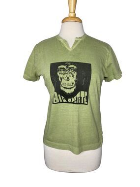 WOOLRICH Big Upstate Chimp Kiko Womens Bay Leaf Green Tee Size Small V-neck